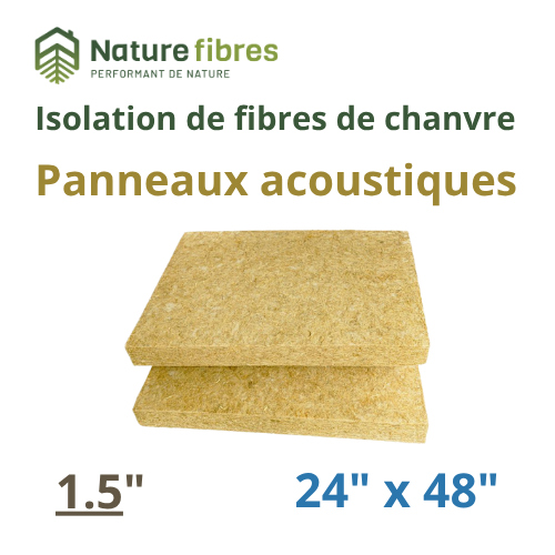 [120.150.001] ISO ACOUSTIQUE CHANVRE - PROFIB MAT - 1.5" x 24 X 48 - HD85