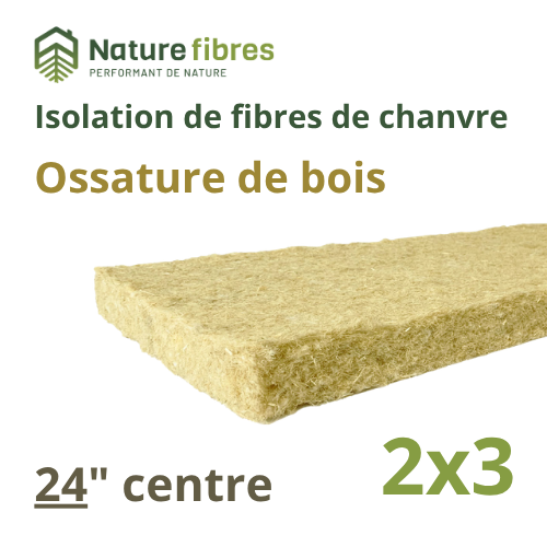 ISO CHANVRE - BOIS - 24 C/C - 2X3 - PROFIB MAT  2''  BW 23