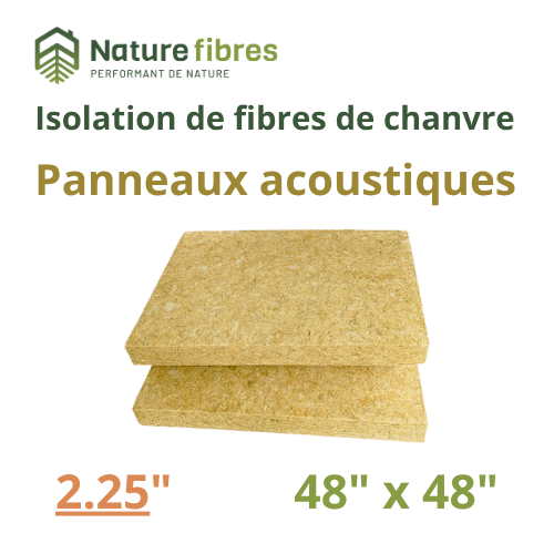 [120.225.005] ISO ACOUSTIQUE CHANVRE - PROFIB MAT - 2.25" x 48 X 48 - HD90