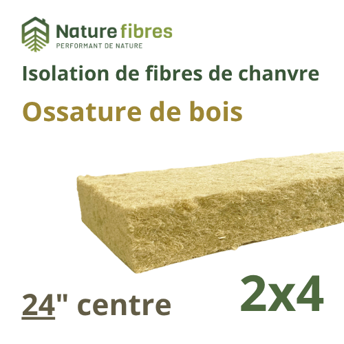 [100.350.002] HEMP INSULATION - WOOD - 24 O.C. - 2X4 - PROFIB MAT  3.5'' BW 23