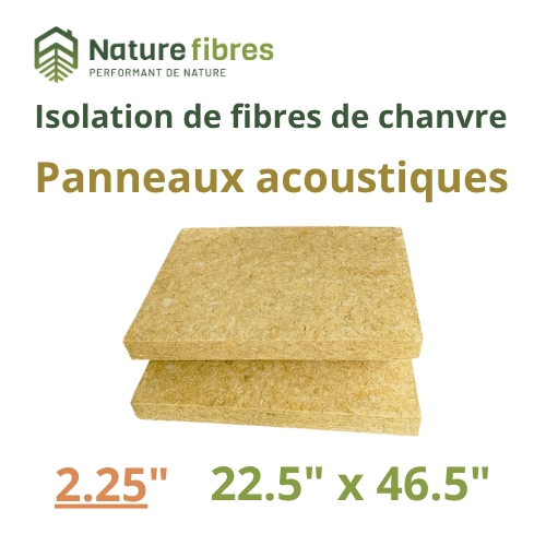 ISO ACOUSTIQUE CHANVRE - PROFIB MAT - 2.25" - 22.5 x 46.5 - HD90